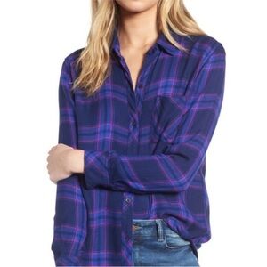Rails Hunter Midnight Ultraviolet Button Down